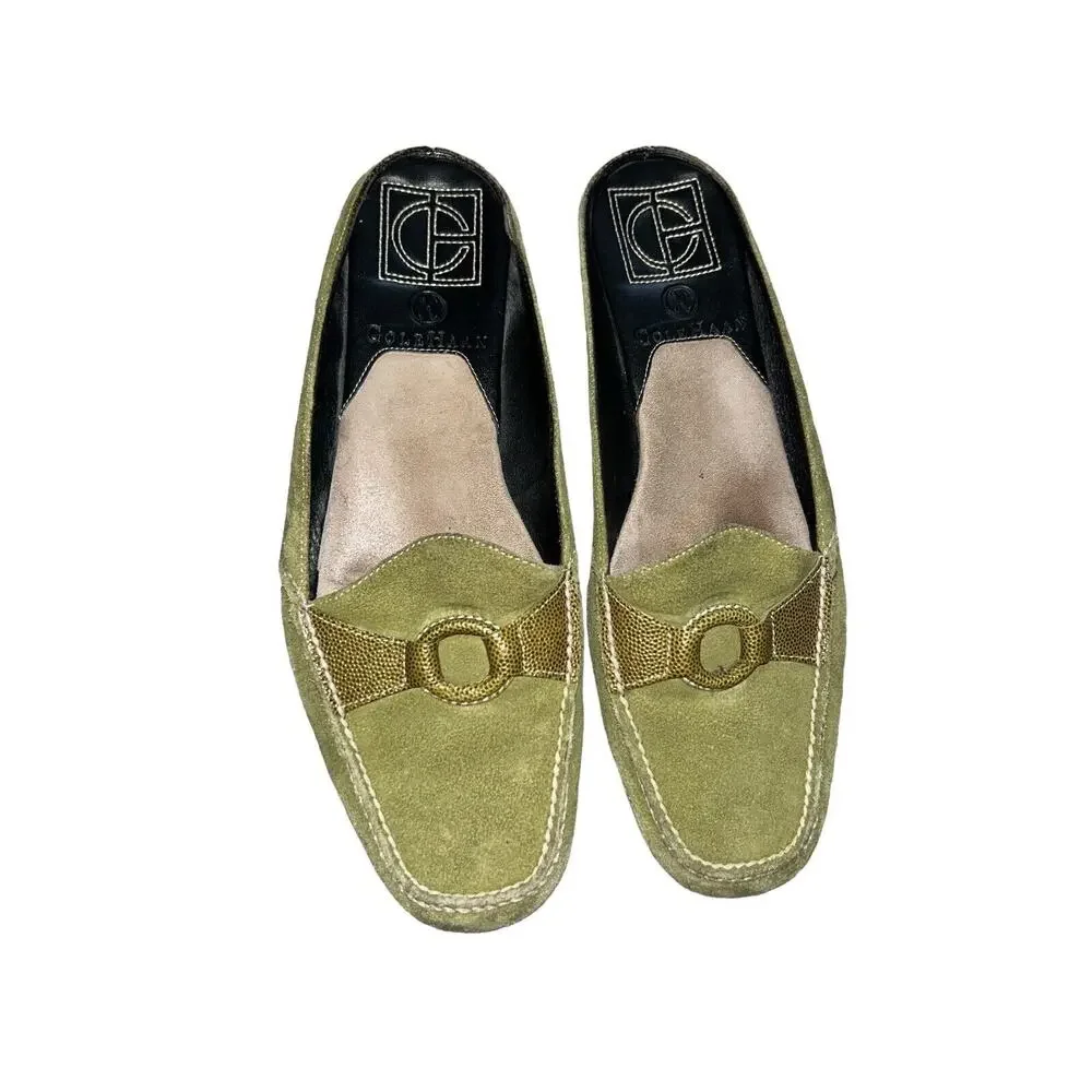 Cole Haan‎ Air slip-on Mules suede green loafer Size 7B Brazil